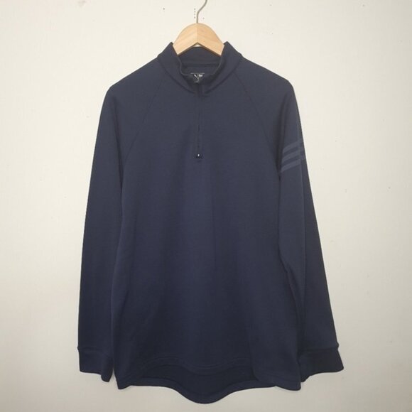 Adidas Golf Performance Mock  Neck Quarter Zip Navy Blue Sweatshirt Size Small - Picture 6 of 8